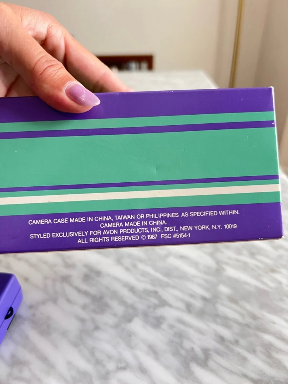 80s Avon Vivitar Point 'N Shoot Camera in Purple with Teal Accents